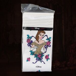 Vintage Disney Store Beauty and the Beast Belle Kids Glittery Tights NWT